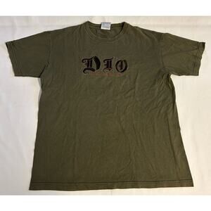 VTG Y2K DIO “Holy Diver” Shirt Green Rock Band Tee Metal Rare Large L Mexico